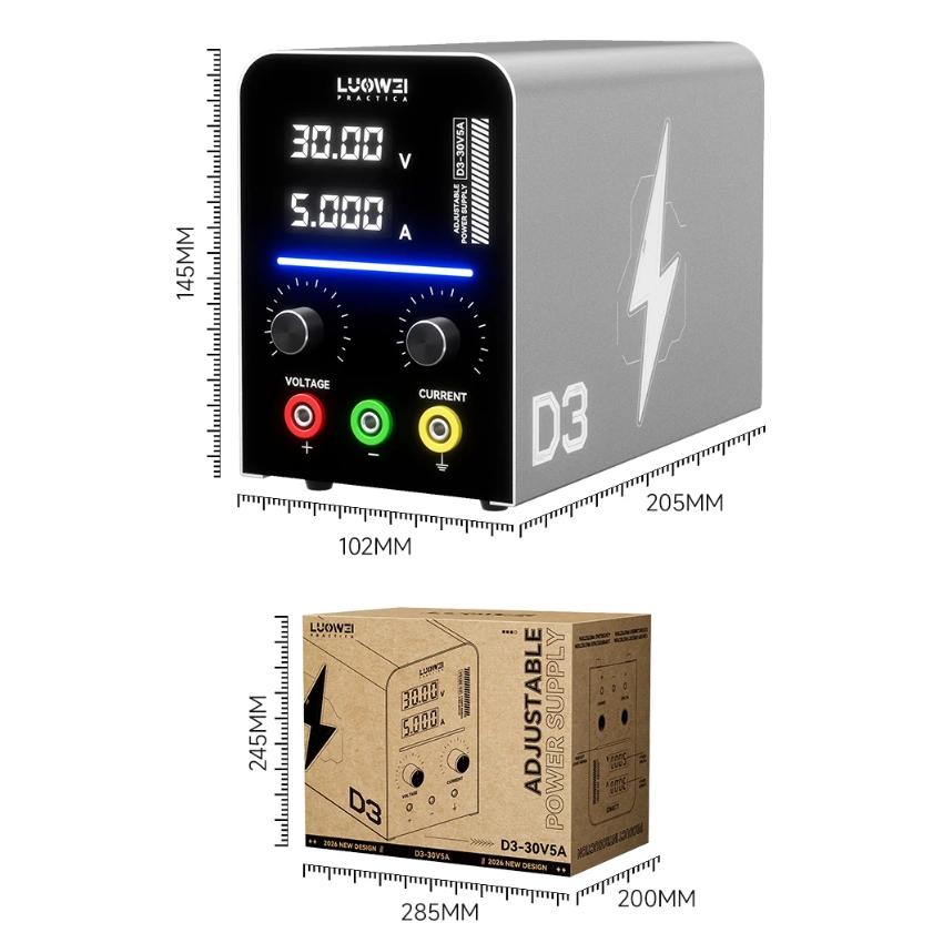 Máy cấp nguồn Luowei LW-D3 đồng hồ 30V 5A - Ảnh 2