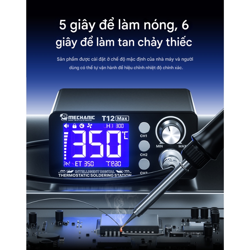 Máy hàn Mechanic T12 Max dùng mũi hàn T12
