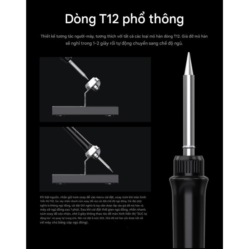 Máy hàn Mechanic T12 Max dùng mũi hàn T12