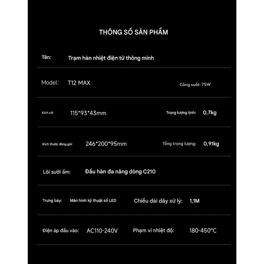 Máy hàn Mechanic T12 Max dùng mũi hàn T12