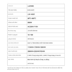 Máy khò Luowei LW-HG01 công suất 800W