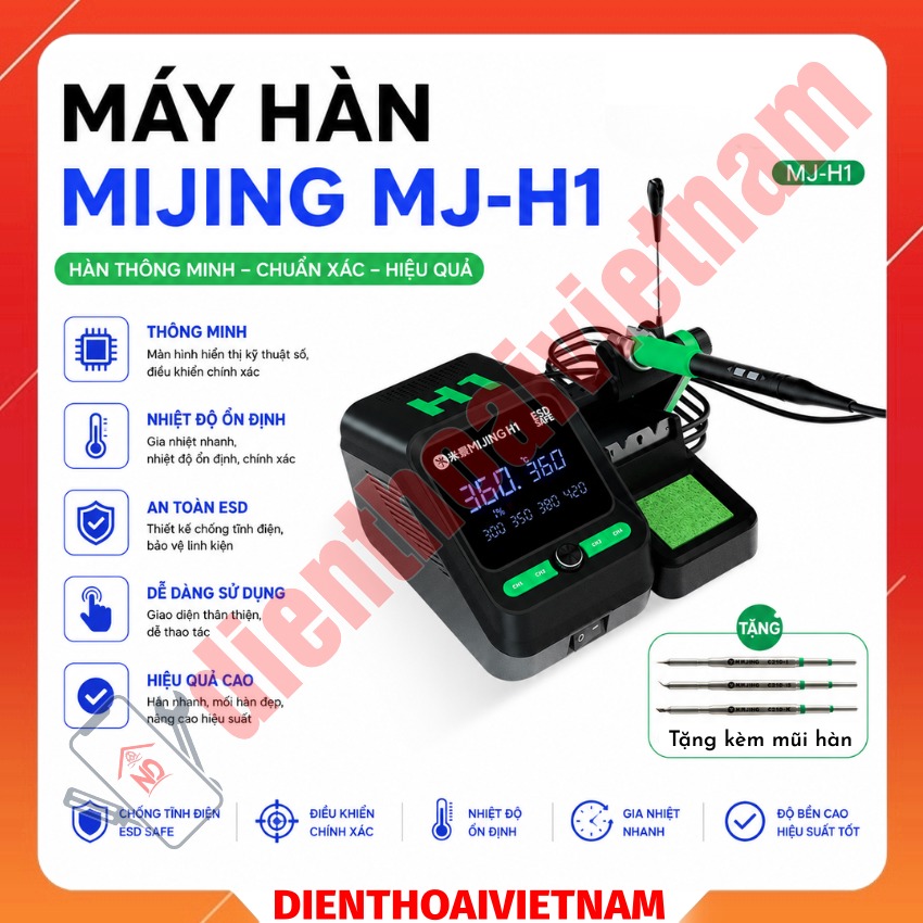 Máy hàn Mijing MJ-H1 Welding Station hỗ trợ tay C210