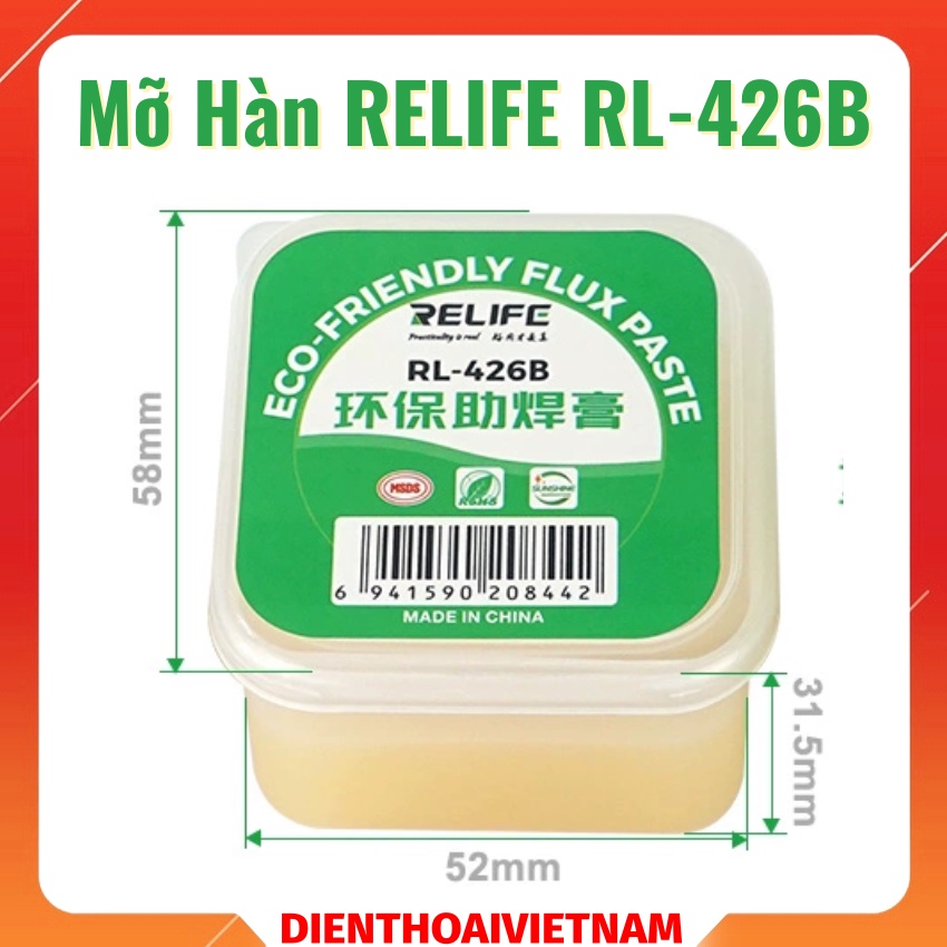 Mỡ hàn Relife RL426B hỗ trợ sửa điện thoại