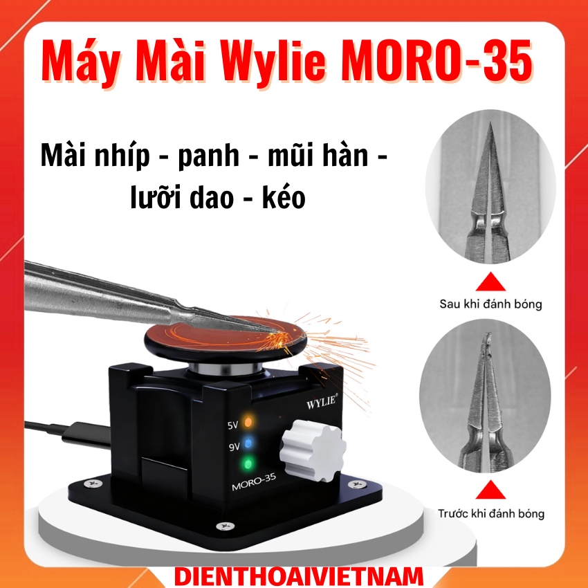 Máy mài Wylie MORO-35 grinding machine mài panh nhíp, mũi hàn, lưỡi dao, kéo