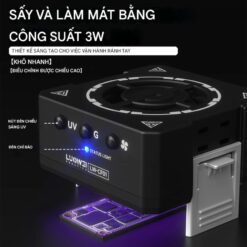 Quạt + Đèn UV Mini Luowei LW-CF01 hút khói, làm khô keo nhanh