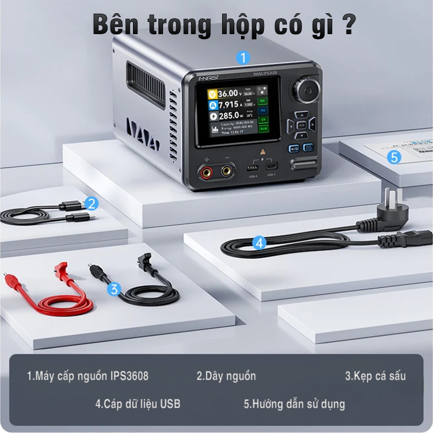 May cap nguon FNIRSI IPS36085 Máy Cấp Nguồn FNIRSI IPS3608 – Nguồn DC 36V 8A 285W