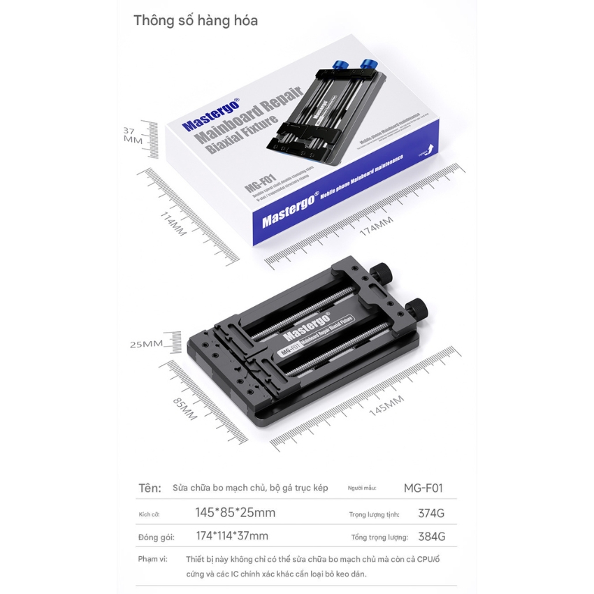 de kep main mastergo mg-f01 - 8 Đế kẹp main Mastergo MG-F01 kẹp cpu, ic, ổ cứng đa năng