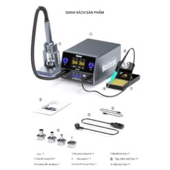 Máy khò hàn Mastergo MG961DS 2in1 hỗ trợ tay hàn C210, kèm 4 đầu khò