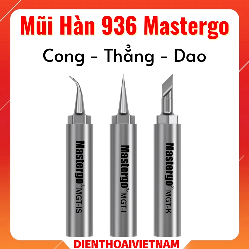 Mũi hàn 936 Mastergo Cong Thẳng Dao 1 Mũi hàn 936 Mastergo Cong Thẳng Dao