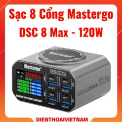 Sạc 8 cổng Mastergo DSC 8 Max 120W tích hợp sạc không dây, màn hình hiển thị