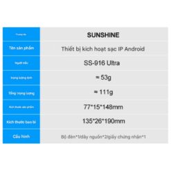 Kích pin Sunshine SS-916 Ultra iPhone 6G – 16 ProMax và hơn 500 mã Android