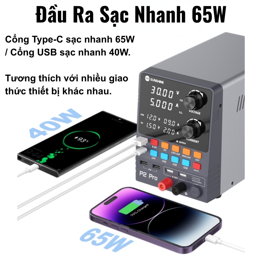 Máy cấp nguồn Sunshine P2 Pro đồng hồ 30V 5A