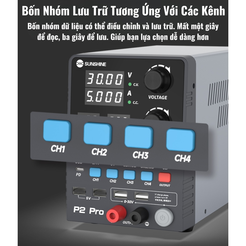Máy cấp nguồn Sunshine P2 Pro đồng hồ 30V 5A