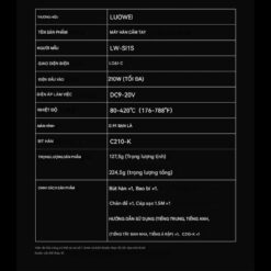 Máy hàn cầm tay Luowei LW-SI1S kèm mũi hàn C210 dao