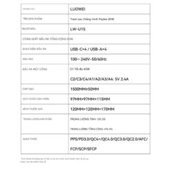 Sạc 8 cổng Luowei LW-U1S 80W tích hợp màn hình hiển thị