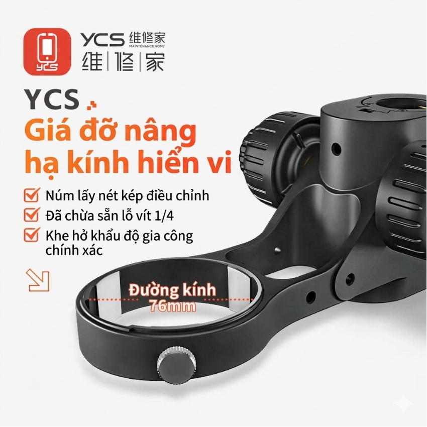 Giá đỡ nâng hạ kính hiển vi YCS tinh chỉnh microscope holder - Ảnh 3