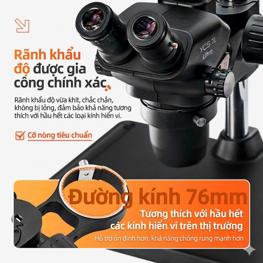 Giá đỡ nâng hạ kính hiển vi YCS tinh chỉnh microscope holder - Ảnh 5