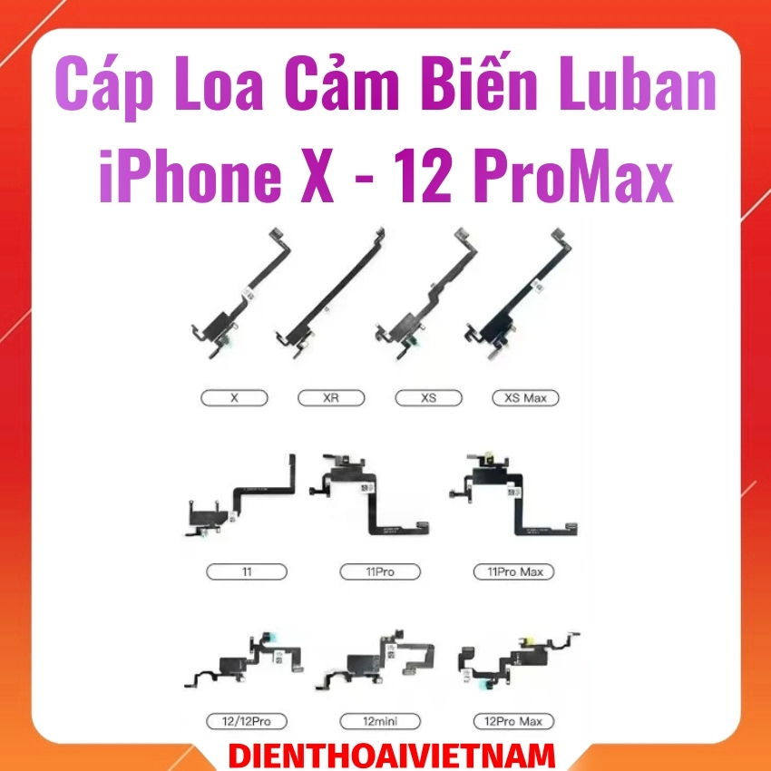 Cáp loa trơn cảm biến Luban iPhone X - 12ProMax dùng cho máy mất cáp gốc