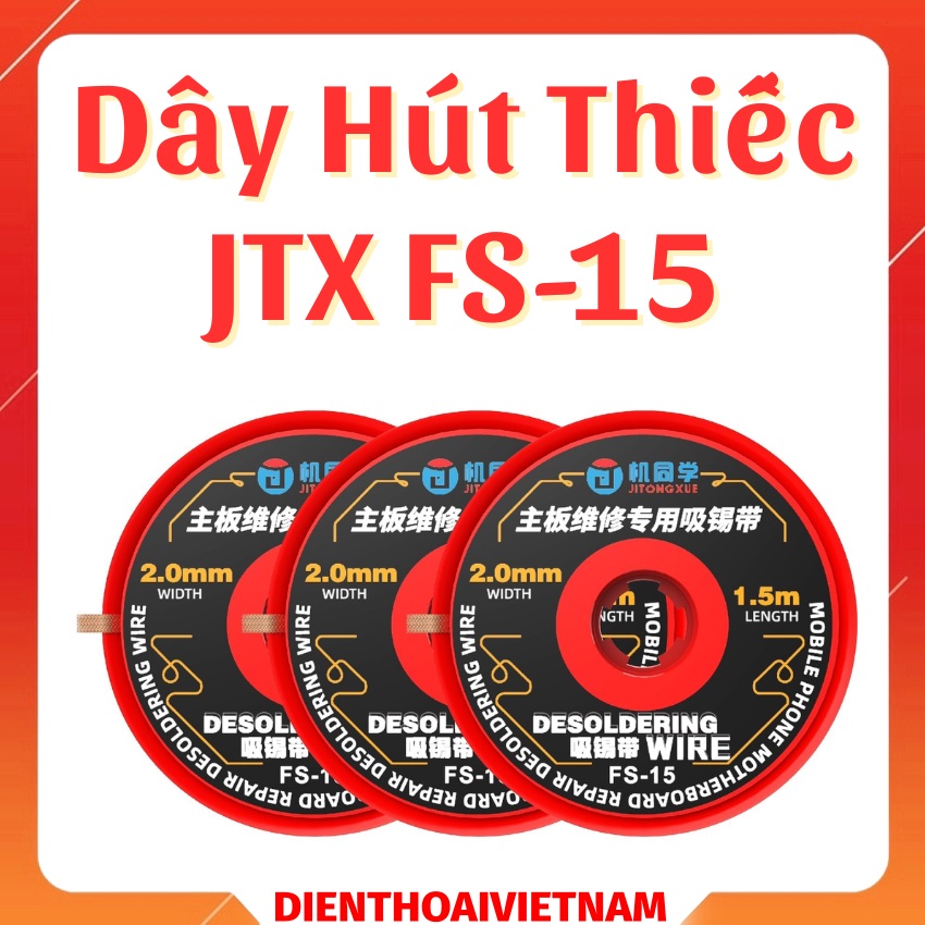 Dây hút thiếc JTX FS-15 Desoldering wick 2.0mm - 1.5m