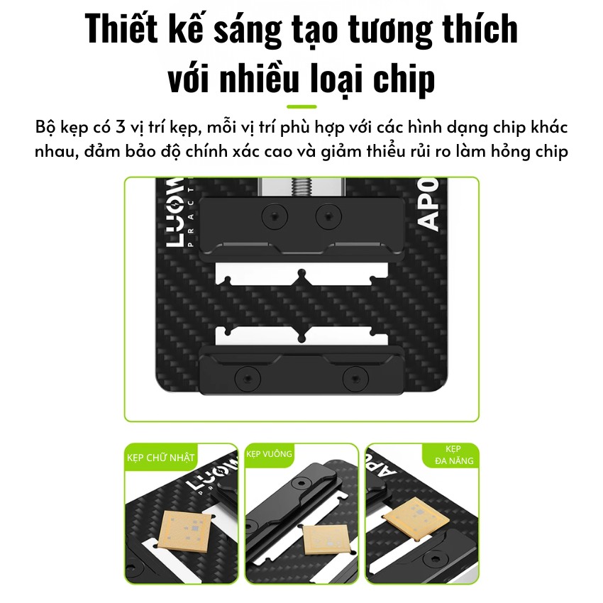 Đế kẹp main Luowei LW-AP01 kẹp cpu, ic, ổ cứng đa năng 3 Đế kẹp main Luowei LW-AP01 kẹp cpu, ic, ổ cứng đa năng - Ảnh 3