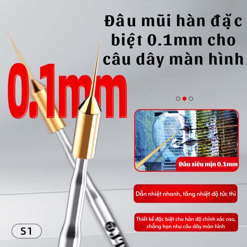 Mũi hàn JTX S1 0.1mm soldering iron chuyên dùng câu dây màn hình