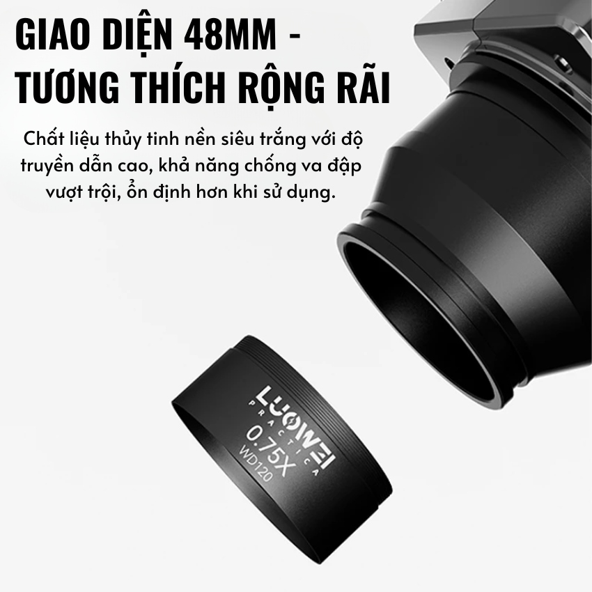 Lens tăng chiều cao Luowei 0.55X - 0.75X microscope magnifier