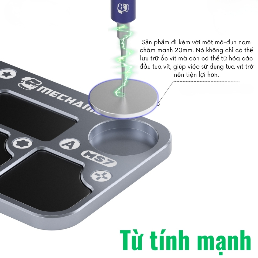 Khay đựng ốc nam châm Mechanic MS7 Magnetic Screw Storage Organizer, tăng từ tính tô vít
