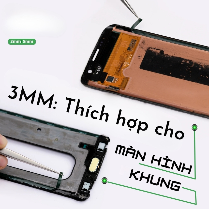 Băng keo 2 mặt 2UUL CS01 CS02 Cushion Seal Tape 3mm - 5mm cố định khung, màn hình