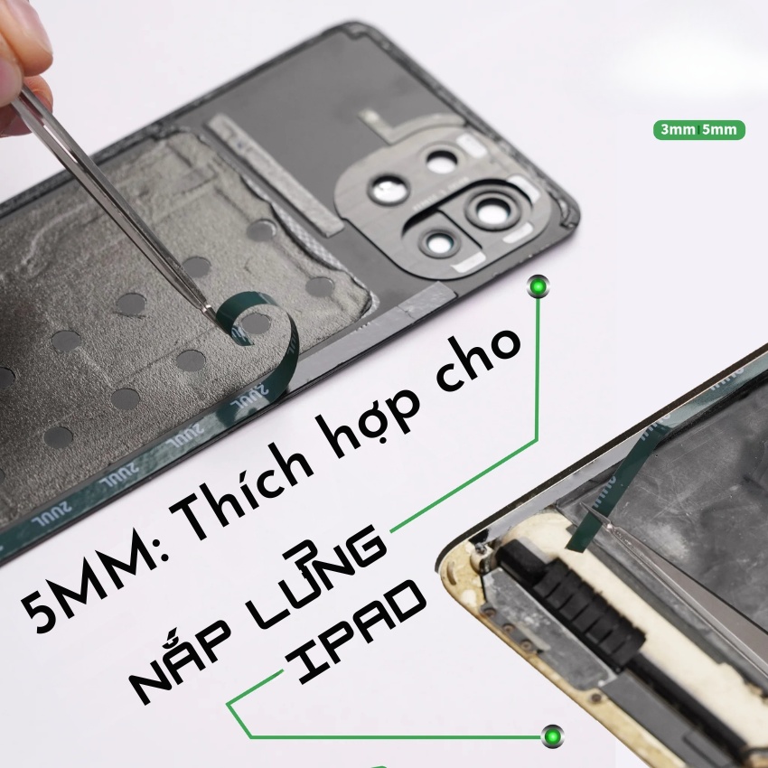 Băng keo 2 mặt 2UUL CS01/CS02 Cushion Seal Tape 3mm - 5mm cố định khung, màn hình - Ảnh 2