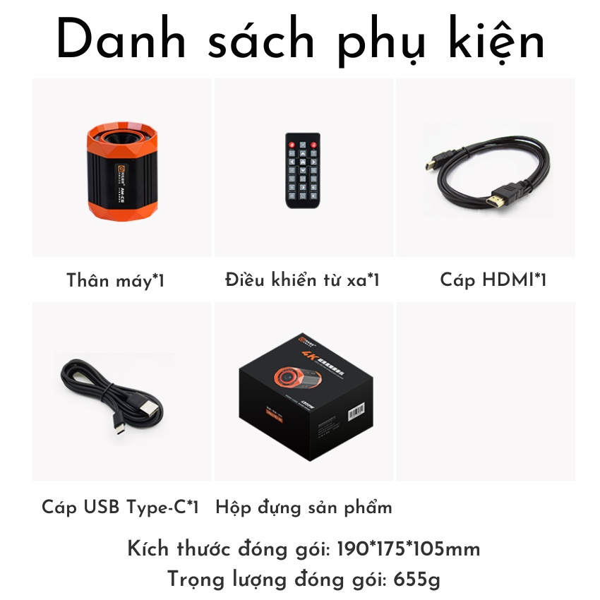 Camera HDMI AMAOE AM-C6 4K Ultra HD quay siêu nét, kết nối HDMI