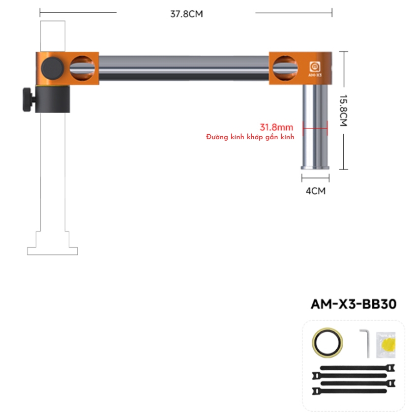 Tay xoay kính hiển vi AMAOE AM-X3 Swing arm bracket xoay 360°