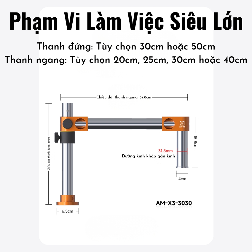 Tay xoay kính hiển vi AMAOE AM-X3 Swing arm bracket xoay 360°