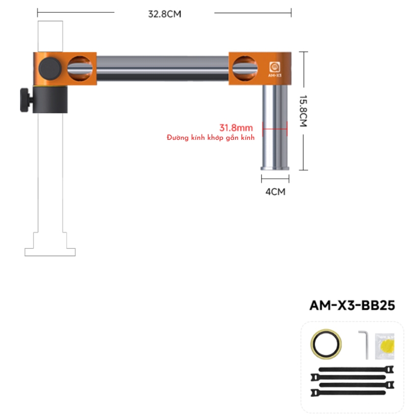 Tay xoay kính hiển vi AMAOE AM-X3 Swing arm bracket xoay 360°