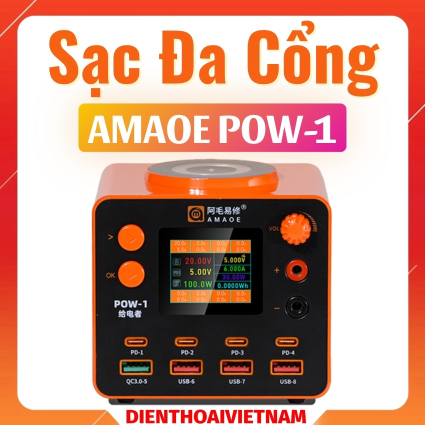 Sạc 14 cổng AMAOE POW-1 Multi-functional Desktop Charger Integrated Power Supply