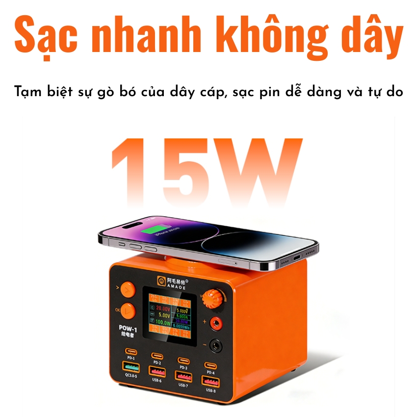 Sạc 14 cổng AMAOE POW-1 Multi-functional Desktop Charger Integrated Power Supply