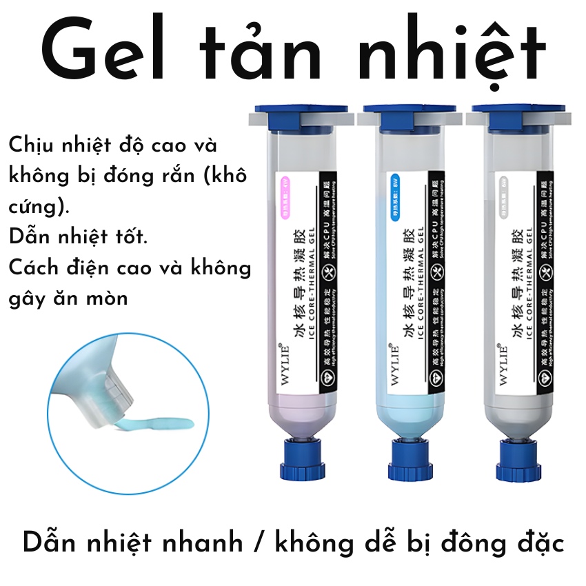 Gel tản nhiệt CPU Wylie Ice core-thermal gel chịu nhiệt cao, dẫn nhiệt nhanh
