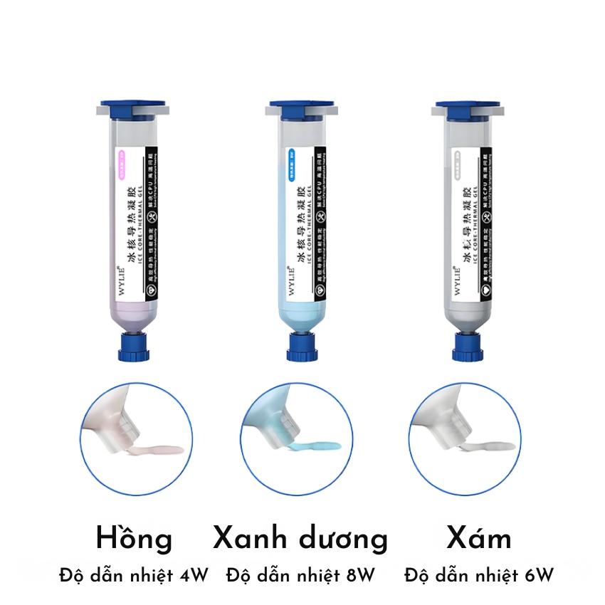 Gel tản nhiệt CPU Wylie Ice core-thermal gel chịu nhiệt cao, dẫn nhiệt nhanh