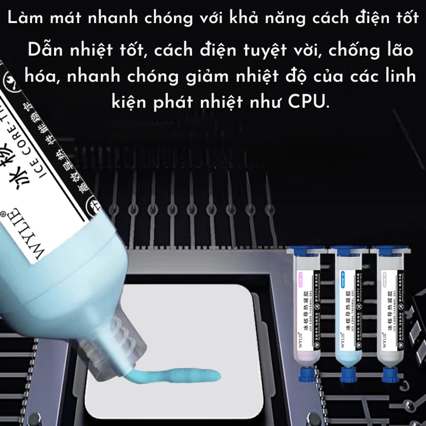 Gel tản nhiệt CPU Wylie Ice core-thermal gel chịu nhiệt cao, dẫn nhiệt nhanh