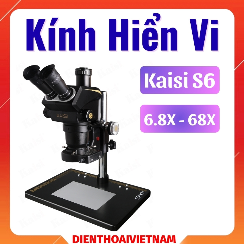 Kính hiển vi Kaisi S6 Microscope, phóng đại 6.8X - 68X