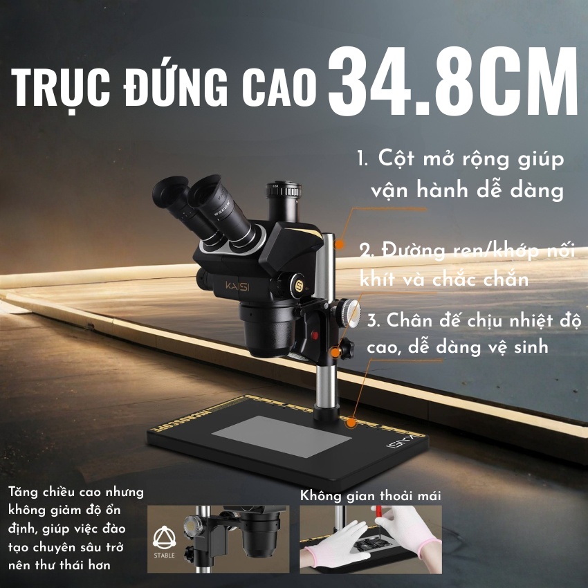 Kính hiển vi Kaisi S6 Microscope, phóng đại 6.8X - 68X