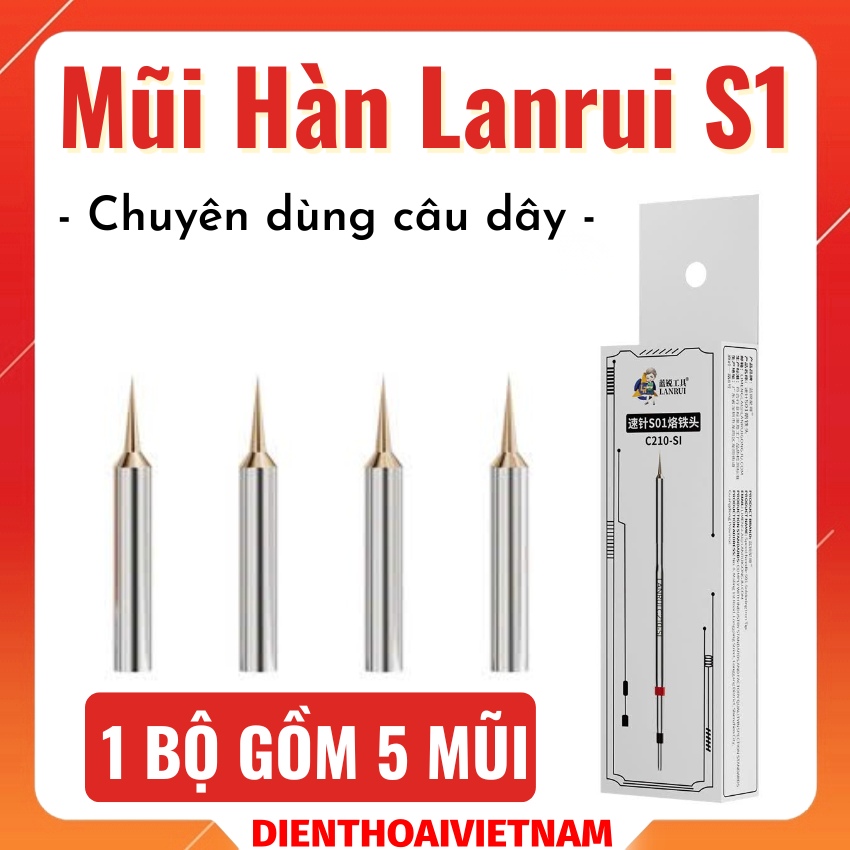 Mũi hàn Lanrui S1 C210 soldering iron chuyên dùng câu dây
