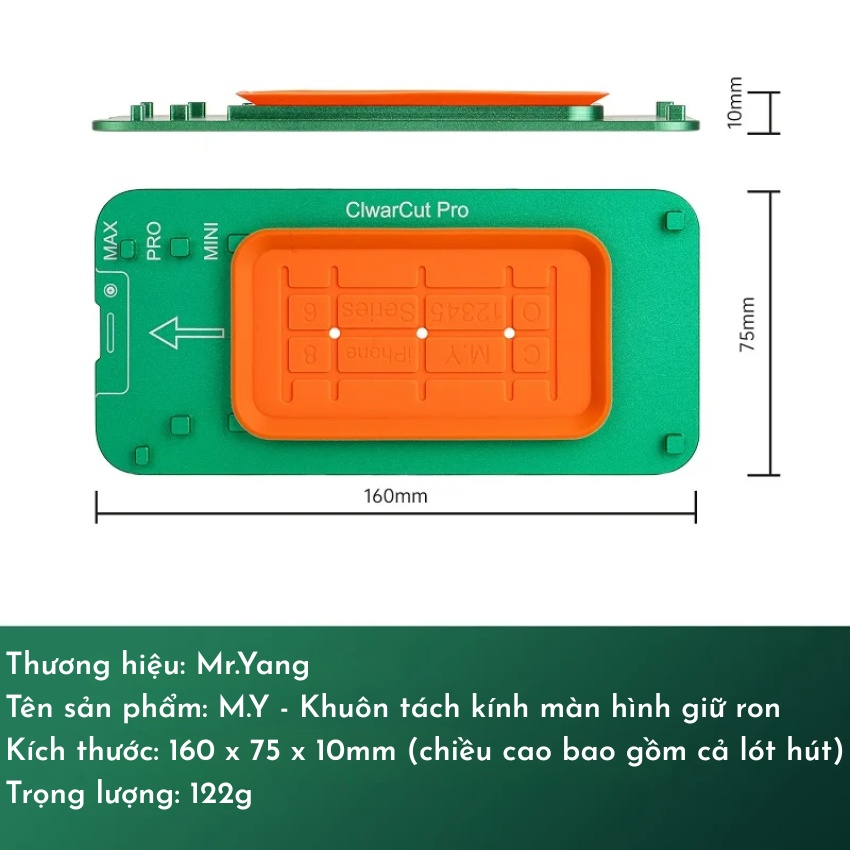 Khuôn tách kính màn hình giữ ron M.Y-3001 Visual Separation màn hình thẳng, cong