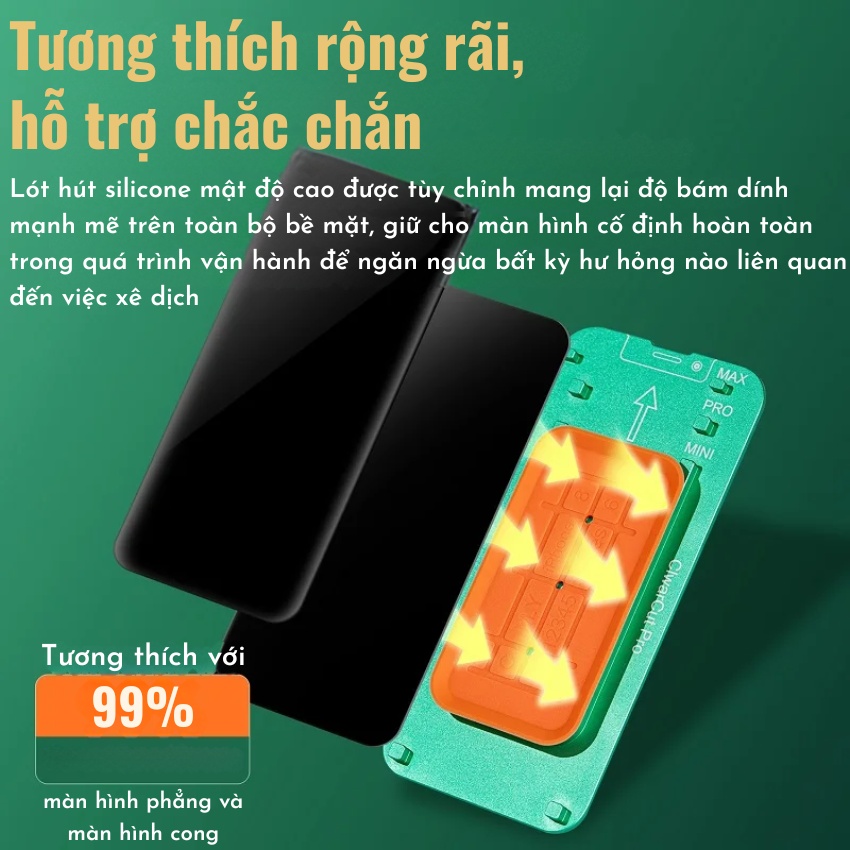 Khuôn tách kính màn hình giữ ron M.Y-3001 Visual Separation màn hình thẳng, cong