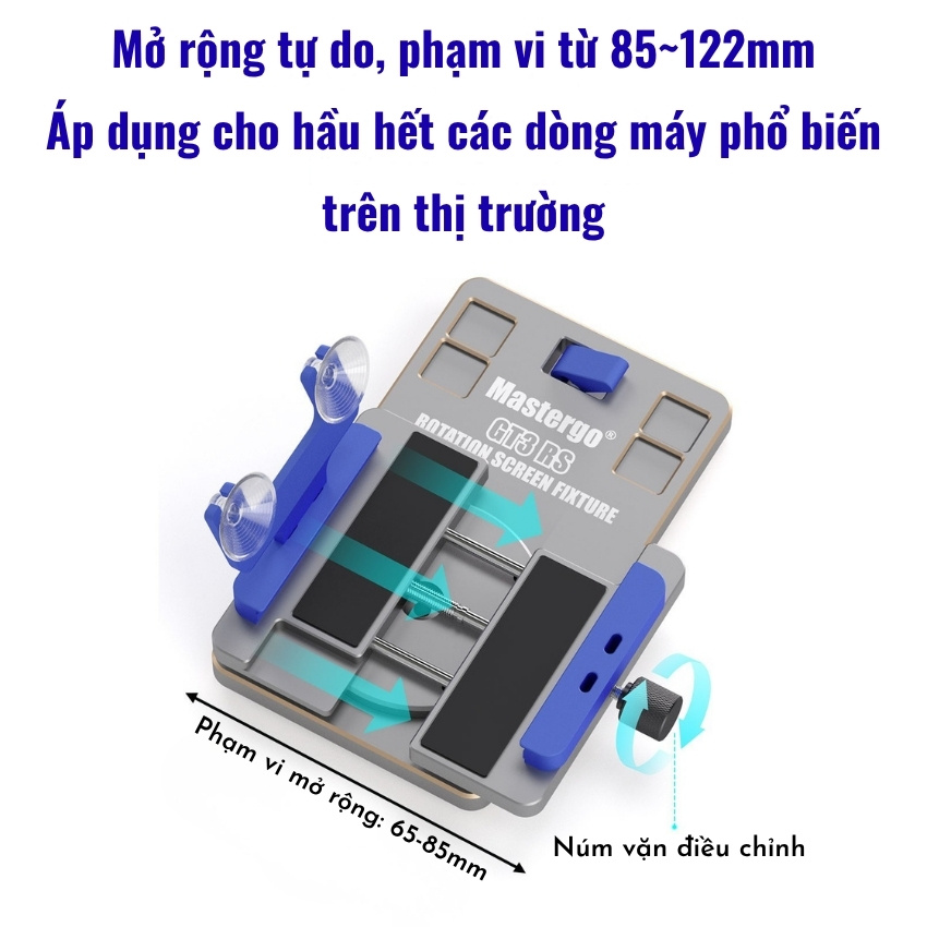 Đế kẹp Mastergo GT3 RS Cell phone fixed rotary fixture xoay 360°, tháo màn - làm lưng đa năng