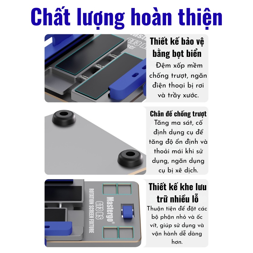 Đế kẹp Mastergo GT3 RS Cell phone fixed rotary fixture xoay 360°, tháo màn - làm lưng đa năng