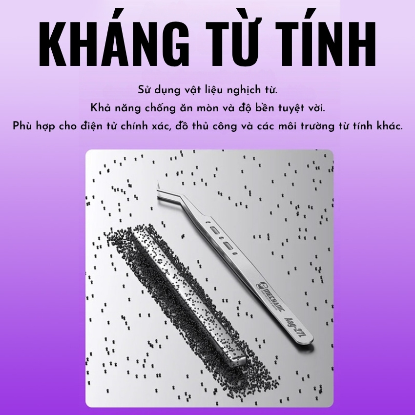 Panh Nhíp ngược Mechanic Aag-27L tweezer dùng đè vỉ, câu dây