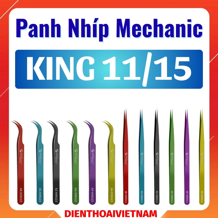 Panh Nhíp Mechanic KING 11/15 tweezer đầu cong - thẳng dùng câu dây, gắp linh kiện