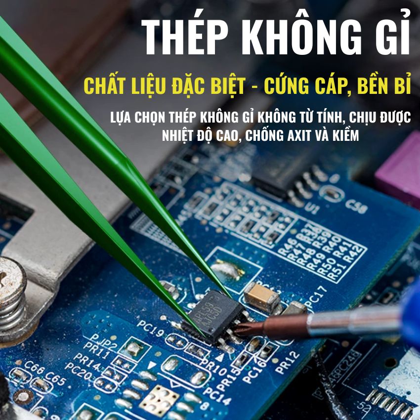 Panh Nhíp Mechanic KING 11/15 tweezer đầu cong - thẳng dùng câu dây, gắp linh kiện