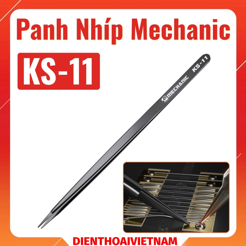Panh Nhíp Mechanic KS-11 tweezer thẳng chuyên dùng câu dây, gắp ic nhỏ
