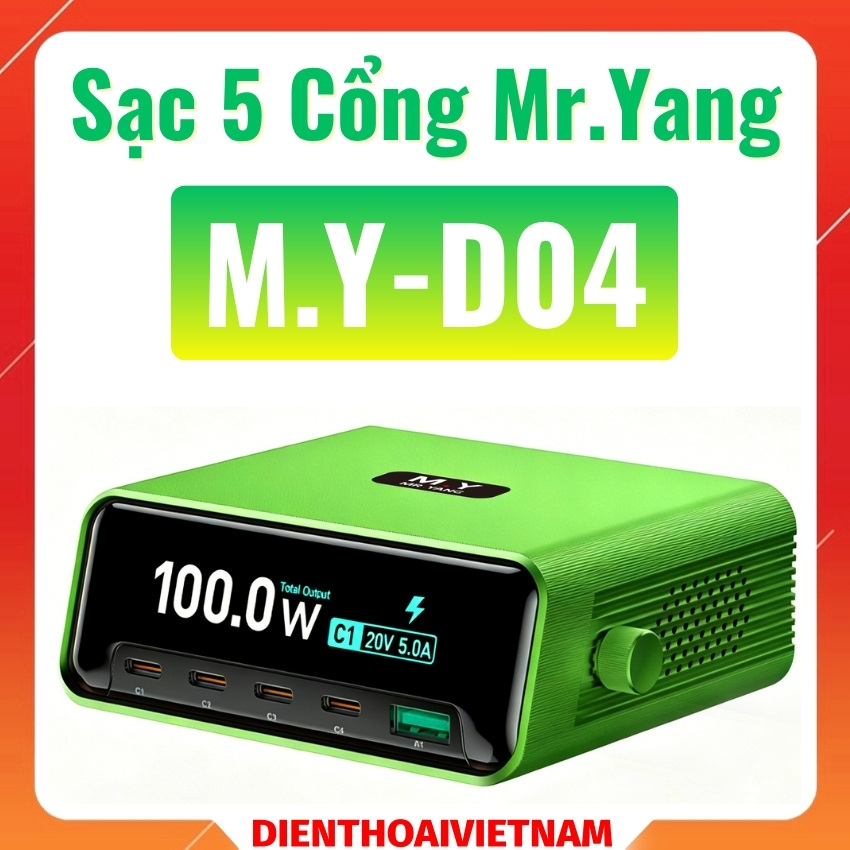 Sạc 5 cổng Mr.Yang D04 100W fast charger for multiple devices